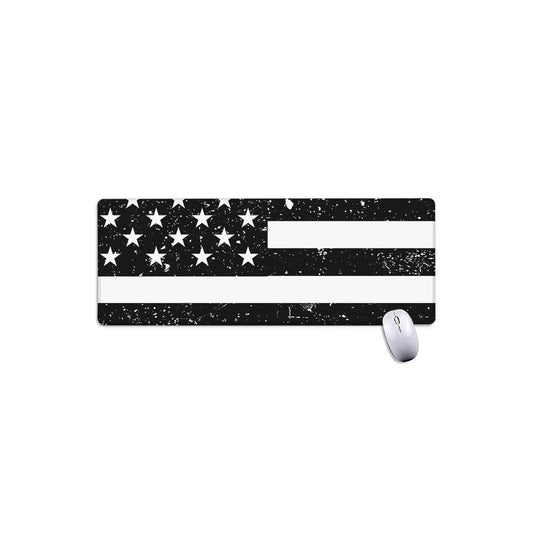 Monochrome Grunge American Flag Print Extended Mouse Pad