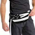 Monochrome Grunge American Flag Print Fanny Pack