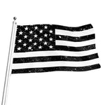 Monochrome Grunge American Flag Print Flag