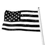 Monochrome Grunge American Flag Print Flag