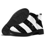 Monochrome Grunge American Flag Print Flat Ankle Boots