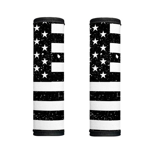 Monochrome Grunge American Flag Print Handle Covers