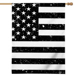 Monochrome Grunge American Flag Print House Flag