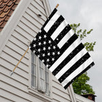 Monochrome Grunge American Flag Print House Flag