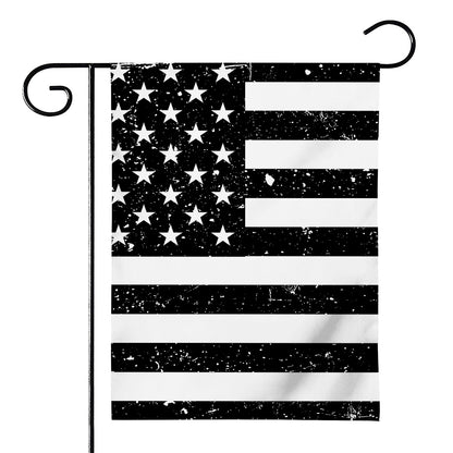 Monochrome Grunge American Flag Print House Flag