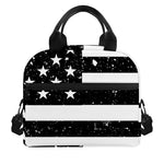 Monochrome Grunge American Flag Print Insulated Lunch Bag