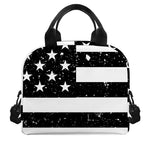 Monochrome Grunge American Flag Print Insulated Lunch Bag