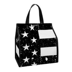 Monochrome Grunge American Flag Print Insulated Lunch Tote