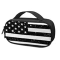 Monochrome Grunge American Flag Print Portable Cooler Travel Case