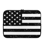 Monochrome Grunge American Flag Print Laptop Sleeve