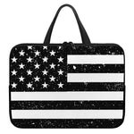 Monochrome Grunge American Flag Print Laptop Sleeve With Handle