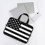 Monochrome Grunge American Flag Print Laptop Sleeve With Handle