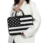 Monochrome Grunge American Flag Print Laptop Sleeve With Handle