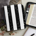 Monochrome Grunge American Flag Print Leather Bible Cover