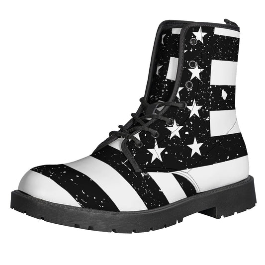 Monochrome Grunge American Flag Print Backpack