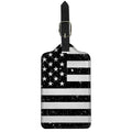 Monochrome Grunge American Flag Print Luggage Tag