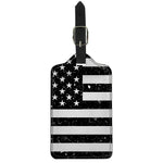 Monochrome Grunge American Flag Print Luggage Tag