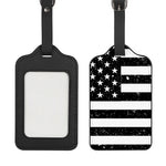 Monochrome Grunge American Flag Print Luggage Tag