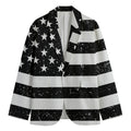 Monochrome Grunge American Flag Print Men's Blazer