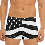Monochrome Grunge American Flag Print Men's Short Boxer Briefs
