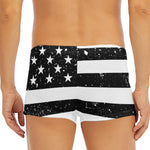 Monochrome Grunge American Flag Print Men's Short Boxer Briefs
