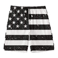 Monochrome Grunge American Flag Print Men's Swim Trunks