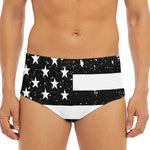Monochrome Grunge American Flag Print Men's Triangle Swim Briefs
