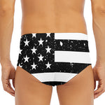 Monochrome Grunge American Flag Print Men's Triangle Swim Briefs