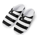 Monochrome Grunge American Flag Print Mesh Casual Shoes