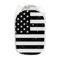 Monochrome Grunge American Flag Print Mesh Laundry Hamper