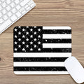 Monochrome Grunge American Flag Print Mouse Pad