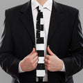 Monochrome Grunge American Flag Print Necktie