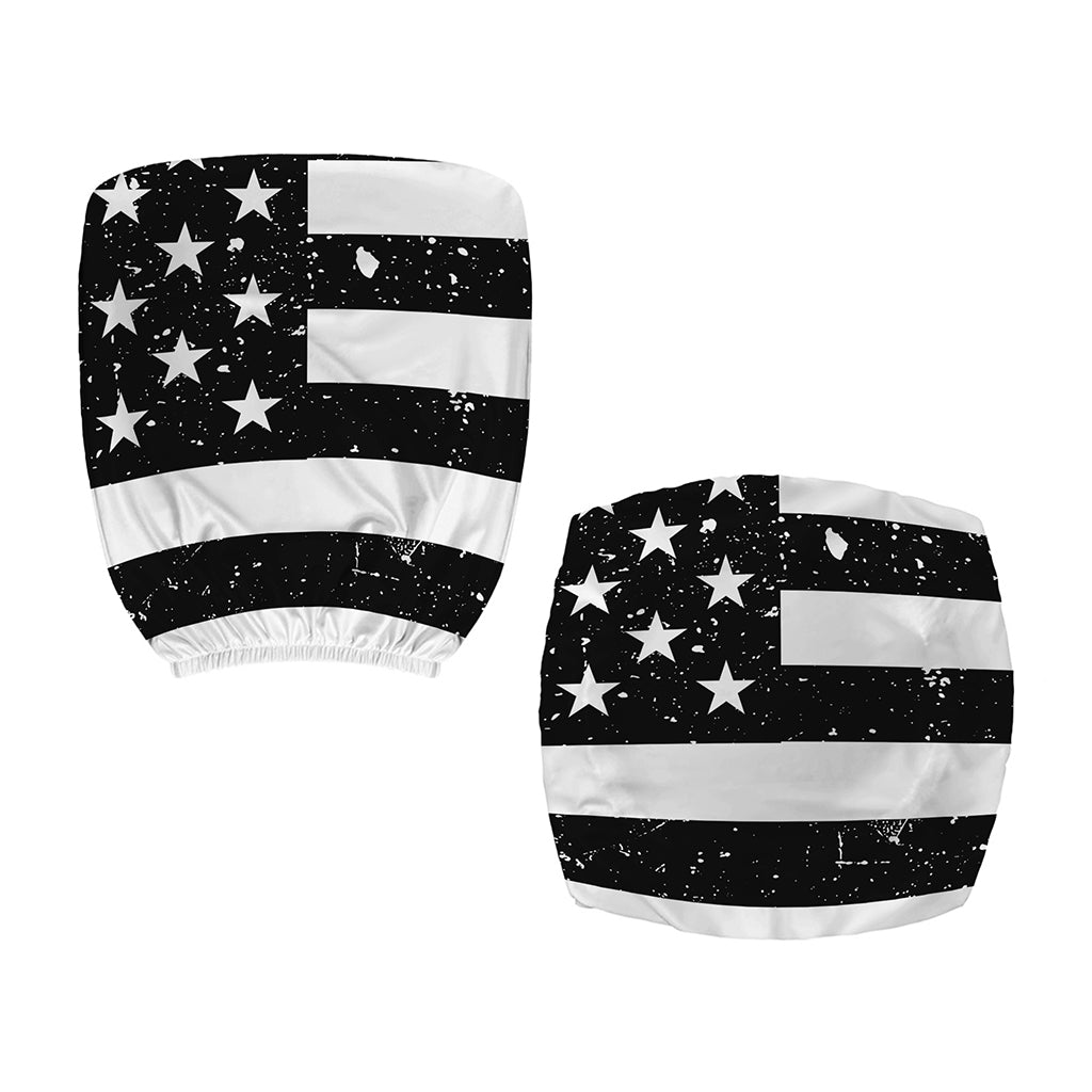 Monochrome Grunge American Flag Print Office Chair Cover