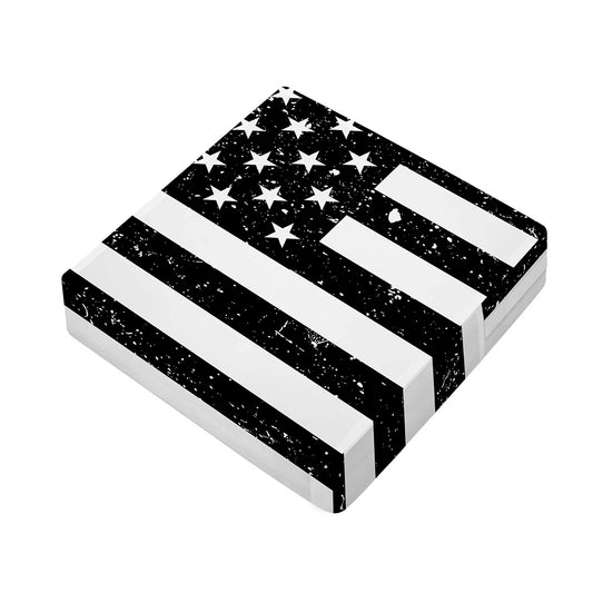 Monochrome Grunge American Flag Print Outdoor Seat Cushion Cover