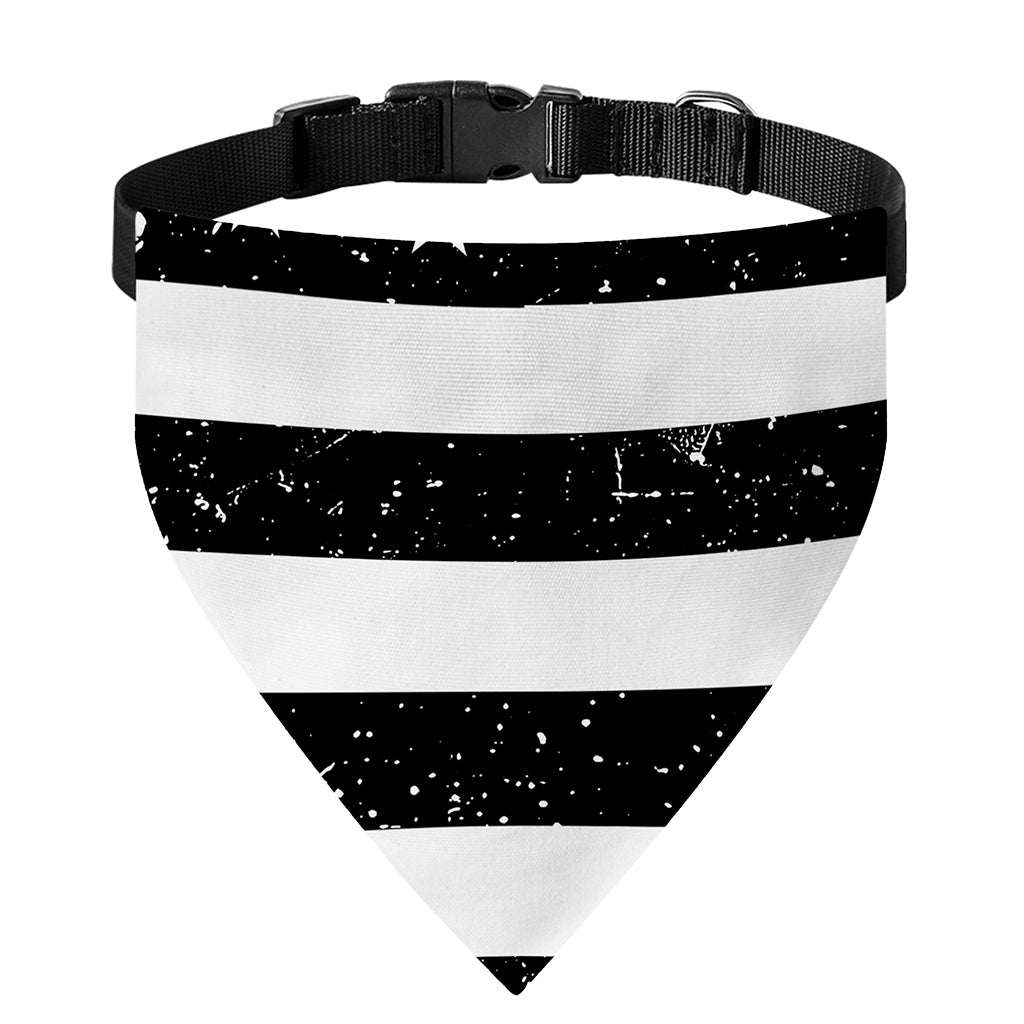 Monochrome Grunge American Flag Print Over The Collar Dog Bandana