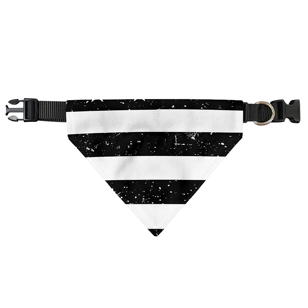 Monochrome Grunge American Flag Print Over The Collar Dog Bandana