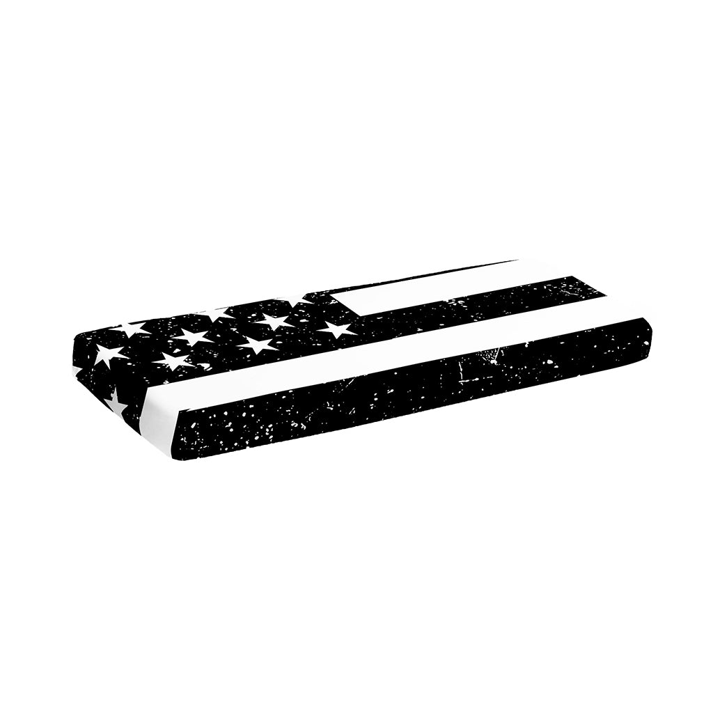 Monochrome Grunge American Flag Print Piano Keyboard Cover