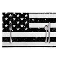 Monochrome Grunge American Flag Print Placemat