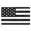 Monochrome Grunge American Flag Print Polyester Doormat