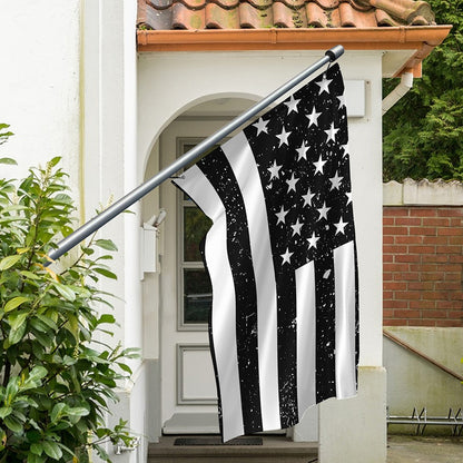 Monochrome Grunge American Flag Print Polyester Flag