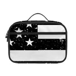 Monochrome Grunge American Flag Print Portable Lunch Bag