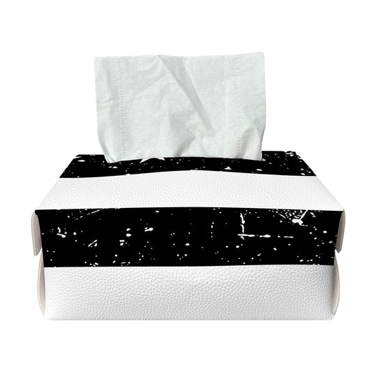 Monochrome Grunge American Flag Print Rectangle Tissue Box Cover