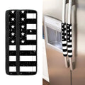 Monochrome Grunge American Flag Print Refrigerator Handle Covers