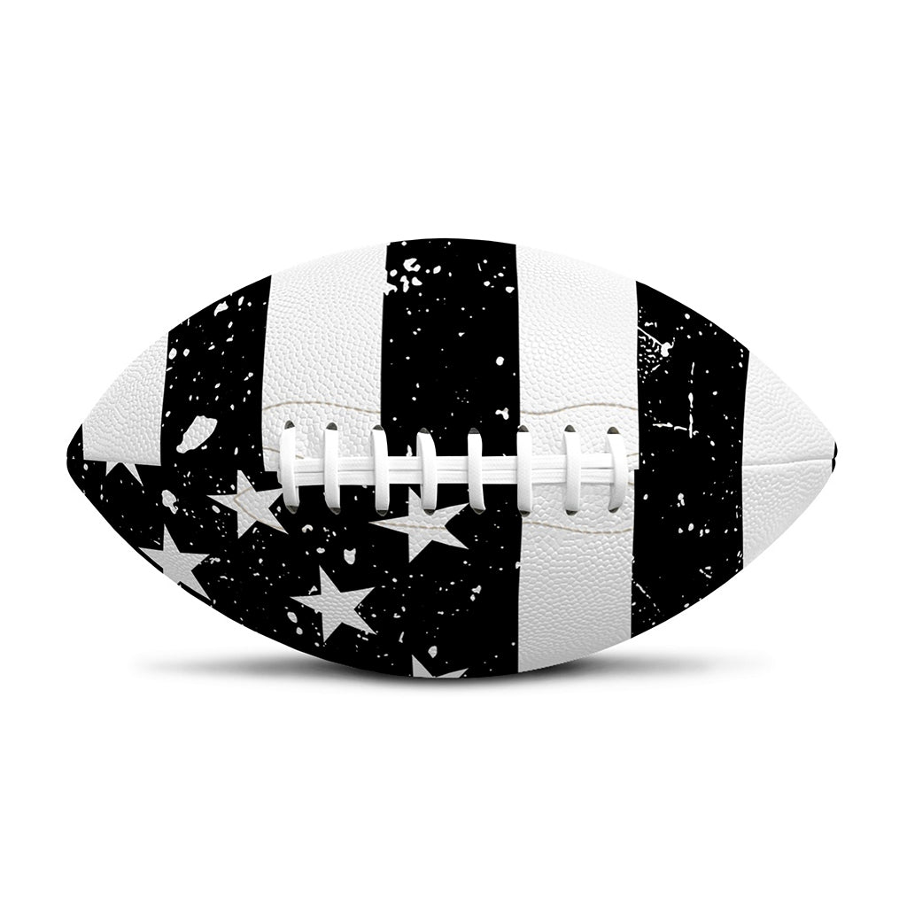 Monochrome Grunge American Flag Print Rugby Ball