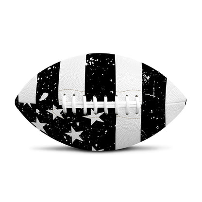 Monochrome Grunge American Flag Print Rugby Ball
