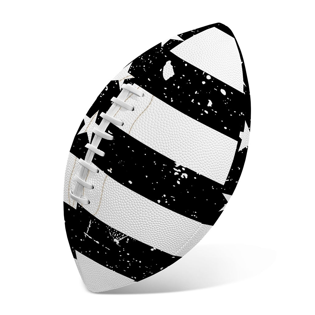 Monochrome Grunge American Flag Print Rugby Ball