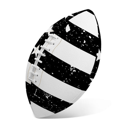 Monochrome Grunge American Flag Print Rugby Ball