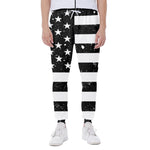 Monochrome Grunge American Flag Print Scuba Joggers