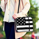 Monochrome Grunge American Flag Print Shoulder Strap Bible Bag