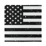 Monochrome Grunge American Flag Print Silk Bandana